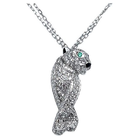 cartier panther necklace white gold.